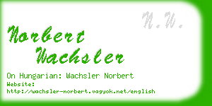 norbert wachsler business card